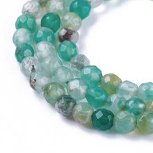 Agat Pale Green Kamień Jubilerski Fasetowany kula 4mm