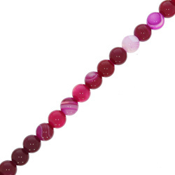 Agat Pasiasty Violet Red Kamień Jubilerski gładki kula 6mm