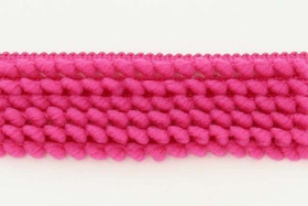 Taśma dekoracyjna z pomponami wypustki malinowy 9mm