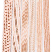 Koraliki Fasetowane Kryształki Szklane Rondelle Łososiowy 3.8x3mm