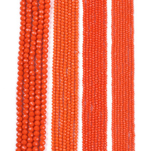 Koraliki Fasetowane Kryształki Szklane Rondelle Orange 2.7x1.5mm