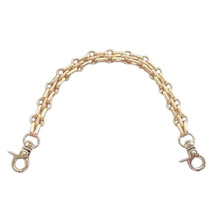 Łańcuszek metalowy z karabińczykami pasek rączka do torebki torby złoty 12mm 25cm