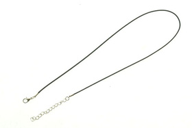 Baza Naszyjnika Sznurek Bawełniany Czarny 1~2mm 47cm + 5cm 10szt