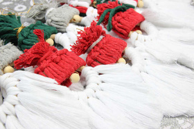 Zestaw Świąteczny na prezent do makramy dla początkujących mikołaje i skrzaty