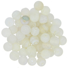 Agat Ognisty Frosted Floral White Kamień Jubilerski gładki kula 6mm