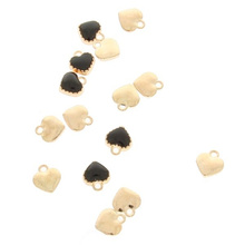 Zawieszka metalowa malowana serce czarne kc gold 8x7.5mm