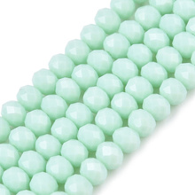 Koraliki Fasetowane Kryształki Szklane Rondelle Miętowy 3.8x3mm