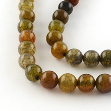 Agat Smoczy Olive Kamień Jubilerski gładki kula 6mm