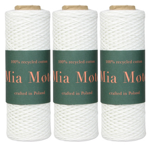 Mia Mote™ / Kordonek / do szydełkowania / Biały White / 3 x 100g