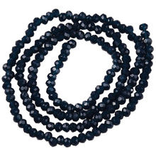 Koraliki Fasetowane Kryształki Szklane Rondelle Czarny 2.7x1.5mm