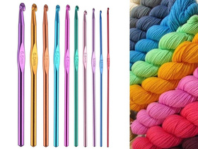 Szydełko Szydełka Igły Agrafki Licznik Zestaw do Szydełkowania 50 elementów Przybornik Organizer Etui