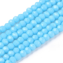 Koraliki Fasetowane Kryształki Szklane Rondelle Lazurowy 2.7x1.5mm