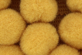 Taśma dekoracyjna gładka z pomponami Pompony Miodowy 40mm 10m