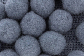 Taśma dekoracyjna gładka z pomponami Pompony Szary 40mm 10m