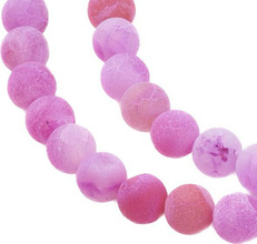 Agat Ognisty Frosted Magenta Kamień Jubilerski gładki kula 6mm