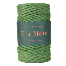 Mia Mote™ Classic Line Sznurek bawełniany skręcany do makramy 5mm fuchsyt