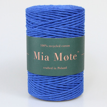 Sznurek bawełniany skręcany do makramy eco szafirowy 2mm