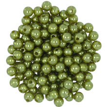 Perły Perełki Koraliki Akrylowe Jasny brąz / złoty 6mm