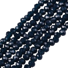 Koraliki Fasetowane Kryształki Szklane Rondelle Morski Granatowy 2.7x1.5mm