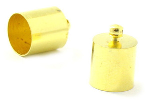 Końcówki Uchwyty do Wklejania rzemienia sznurka Kolor Złoty 10x5mm 4.5mm