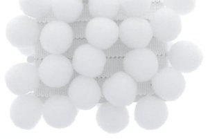 Taśma dekoracyjna gładka z pomponami Pompony Biały 40mm 10m