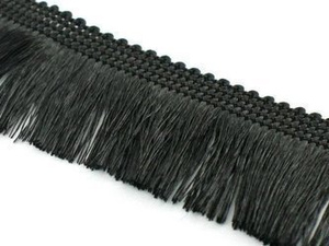 Frędzle cięte Taśma dekoracyjna z frędzlami czarny 60mm
