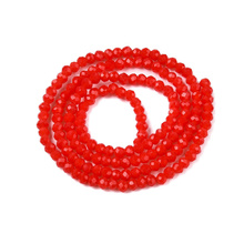 Koraliki Fasetowane Kryształki Szklane Rondelle Czerwony 2.7x1.5mm