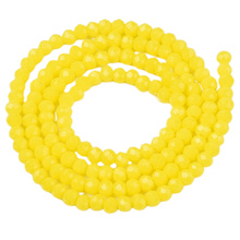 Koraliki Fasetowane Kryształki Szklane Rondelle Żółty 2.7x1.5mm