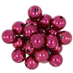 Koraliki perełki perły akrylowe bordowy 16mm