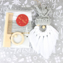 Eko prezent zestaw świąteczny do makramy dla początkujących mikołaj szary