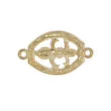 Łącznik przekładka do bransoletek naszyjnika z cyrkoniami harcerz różowy 33x20mm