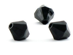 Koraliki Akrylowe Diamentowane Bicone Czarny 14mm 8szt