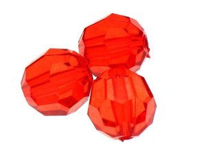 Koraliki Akrylowe Kryształki Szlifowane Kula Czerwony 16mm 4szt