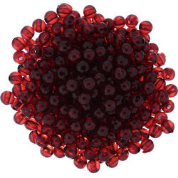 Koraliki akrylowe gładkie transparentne czerwony ciemny 6mm