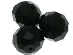 Koraliki kryształki dysk rondelle czarny 16mm 2szt