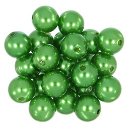 Koraliki perełki perły akrylowe zielony 14mm