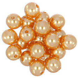 Koraliki perełki perły akrylowe złoty 14mm