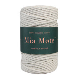 Mia Mote™ Classic Line Sznurek bawełniany skręcany do makramy 3mm ivory