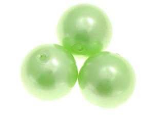 Perełki Szklane Perła Perły Zielony Jasny 12mm 10szt