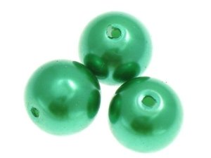 Perełki Szklane Perła Perły Zielony Leśny 12mm 10szt