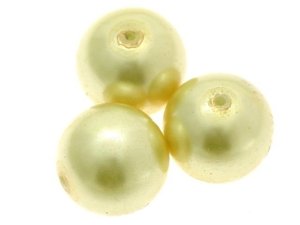 Perełki Szklane Perła Perły Żółty Kanarkowy 16mm 4szt
