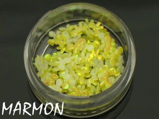 [OZ045] Hologramy błyszczące kokardki żółte (1szt)