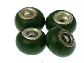 Beads Przekładka Modułowa do Rzemienia Ceramiczny Zielony 14mm 1szt
