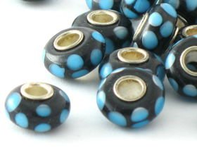 Beads Przekładka Modułowa do Rzemienia Murano Niebieski 14x7mm 1szt