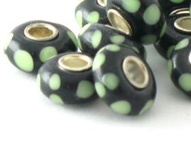 Beads Przekładka Modułowa do Rzemienia Murano Zielony 14x7mm 1szt
