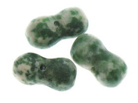 Kamień Jubilerski Jaspis Zielony Mszysty 12x6mm 2szt