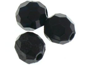 Koraliki Akrylowe Kryształki Szlifowane Kula Czarny 14mm ~30szt