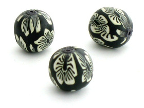 Koraliki Fimo Kula Mix Czarny 20mm 8szt