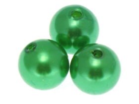 Koraliki Perłowe Perła Perełki Zielony 14mm 7szt