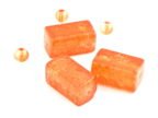 Koraliki Szklane Crackle Prostokąt Pomarańczowy 8x15mm 3szt